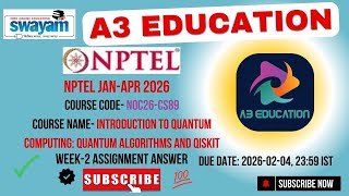 NPTEL Introduction to Quantum Computing Quantum Algorithms and Qiskit Week 2 Assignment Answers