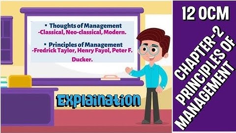 Class 12 | OCM | Chapter 2 | Principles of Management | Thoughts of Management