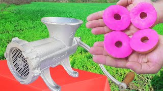 EXPERIMENT DONUT VS MEAT GRINDER COOL EFFECT