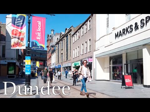 Dundee Scotland Walk through City ,Town centre main high street & shops UK City 4K