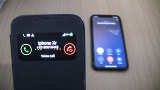 Over the Horizon Incoming+Outgoing call at the Same Time Iphone Xr+Samsung Galaxy S4 mini