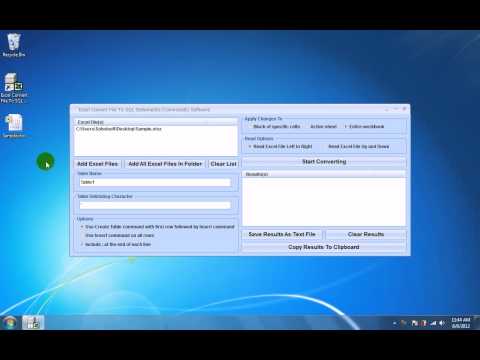 How To Use Excel Convert File To SQL Statements (Commands) Software