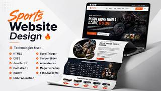 Modern Sports Website Design 🔥 HTML CSS JavaScript | Responsive Sports Template