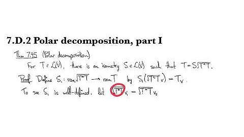 7.D.2 Polar decomposition, part I