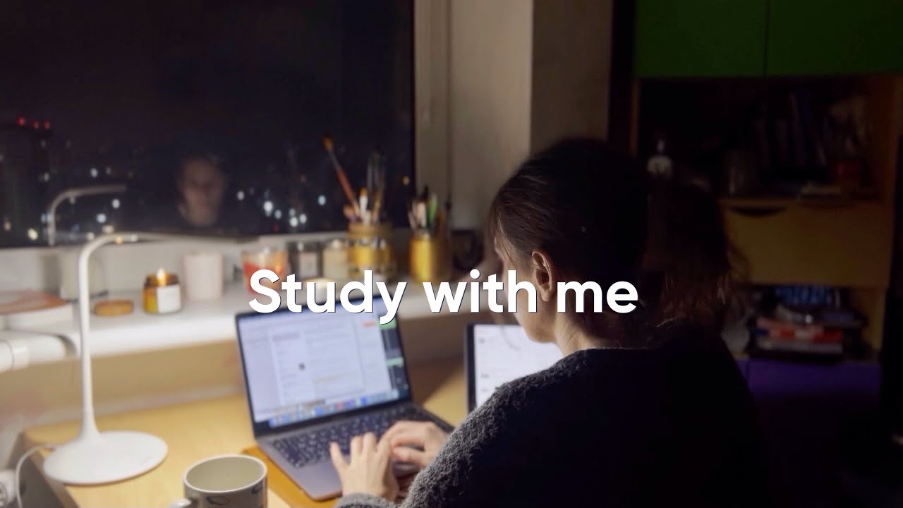 study with me 1.5 hours | calm piano music | winter evening
