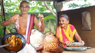 Grandpa cooking Quail Bird Curry | Aja Kitchen