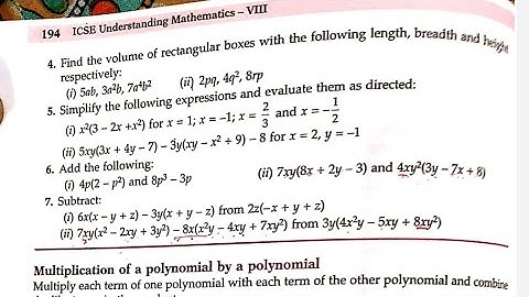Class 8th Ex 10.2 part 2 Algebraic Expression and Identities ML Aggarwal