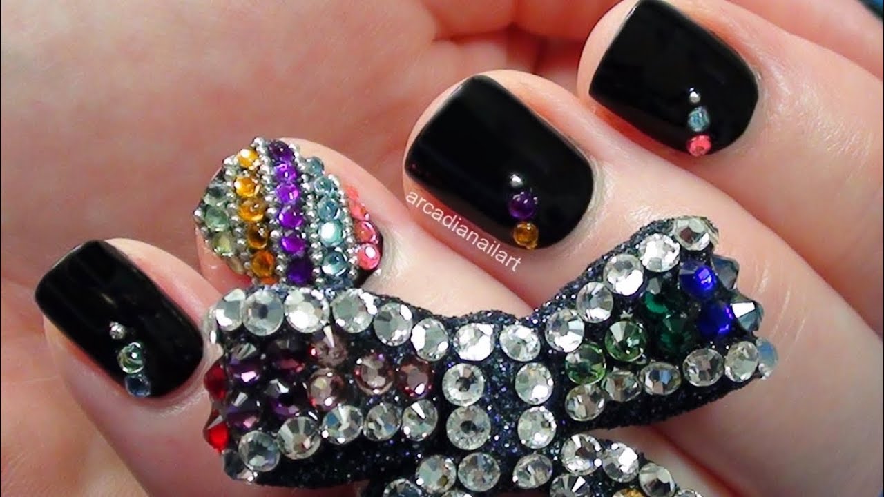Bejewelled Rhinestone Nails & Removal ArcadiaNailArt YouTube