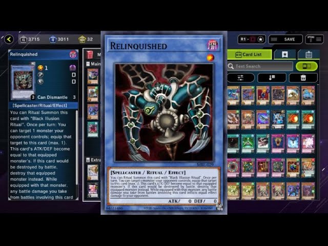 Yugioh Master Duel Relinquished Deck!!