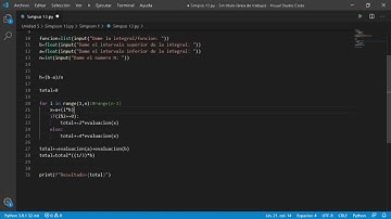 Programa Simpson 1/3. Python. Explicación