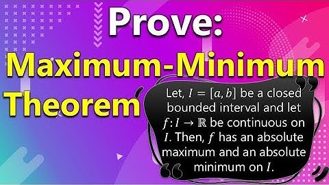 Maximum Minimum Theorem Proof | Maths |Mad Teacher