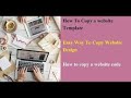 How to copy website