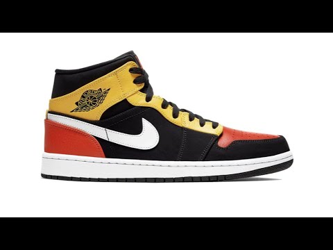Unboxing Air Jordan 1 Mid Black Amarillo Orange - YouTube