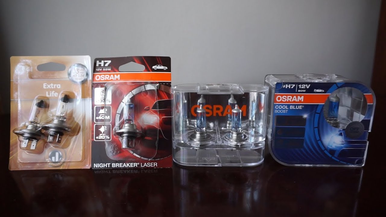 GE Extra Life vs OSRAM Night Breaker LASER, Cool Blue