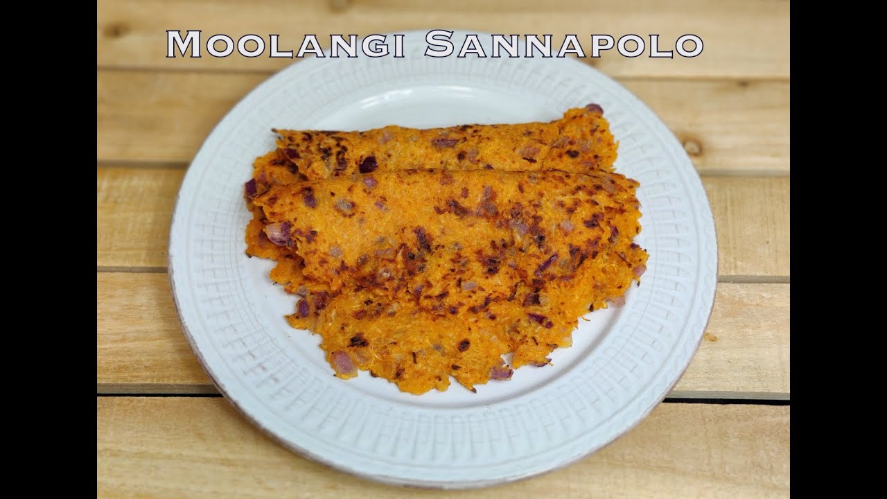 Moolangi Sannapolo (Spicy Radish Dosa), Moolangi Khara Dose Konkani