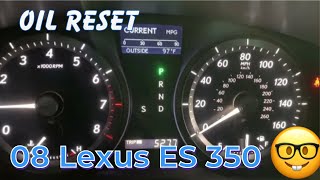 Oil reset 2008 Lexus ES 350