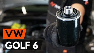 Kuinka vaihtaa öljynsuodatin ja moottoriöljy VW GOLF 6 (5K1) -merkkiseen autoon [OHJEVIDEO AUTODOC]