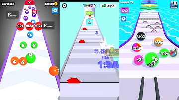 Number Ball vs Number Merge Run vs Numbers Ball Blend Challenge 3 in one Gameplay Run & Merge
