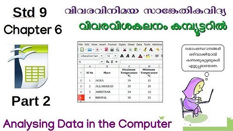 ICT Tutorials Std 9 Chapter 6.2 Calc വിവരവിശകലനം കമ്പ്യൂട്ടറിൽ Analysing Data in the Computer