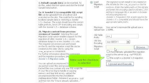 Joomla Setup - Migrate - New