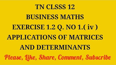 TN 12 business maths exercise 1.2 question number 1 ( iv)