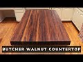 How I made a Butcher Style Walnut Countertop // kitchen island top // Woodworking