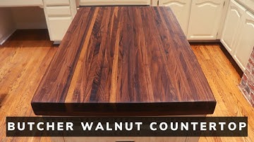 How I made a Butcher Style Walnut Countertop // kitchen island top // Woodworking