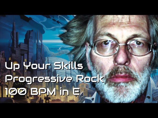 Progressive Rock CHALLENGE in E 100 BPM Live Jam Track