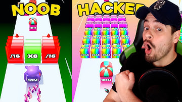 NOOB vs PRO vs HACKER in Jelly Run 2048