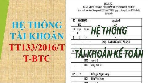 HỆ THỐNG TÀI KHOẢN KẾ TOÁN THEO THÔNG TƯ 133/2016/TT-BTC NGÀY 26/8/2016#MISA