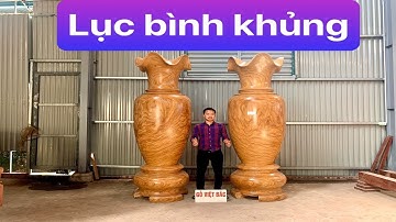 [HÀNG KHỦNG] Lục bình nguyên khối gỗ Cẩm Vàng cao 2m57, đường kính 81cm - gỗ Việt Bắc