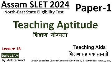 Teaching Aids of Teaching Aptitude for Assam SLET Paper 1 2024 | NESLET Paper 1