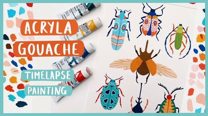 COLOURFUL BEETLES PAINTING using Acryla Gouache | ...