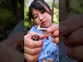 single mom, survival, glass making #cute #skills #cute #singlemom #bushcraft #survival #shorts