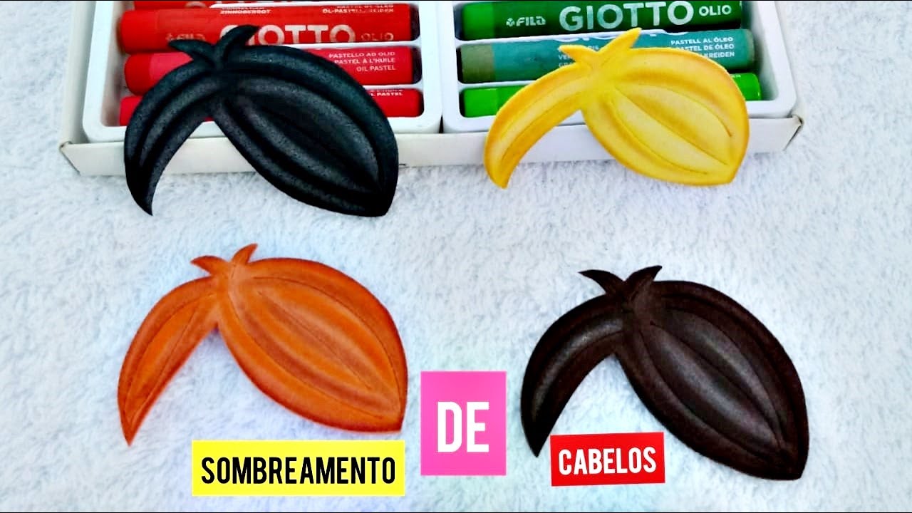 COMO SOMBREAR CABELOS USANDO GIZ PASTEL E LÁPIS DE COR #geruzaartes
