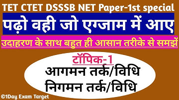 एकदम आसान तरीके से समझें आगमन और निगमन तर्क/विधि-Inductive Deductive Reasoning/Method-1dayexamtarget