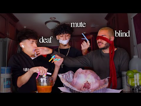 Deaf, Mute, and Blind Cooking with ACRYLIC NAILS