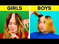 GIRLS vs BOYS | Hair Fails, Transformations and Haircut Ideas
