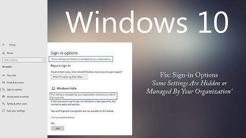 Fix Windows 10 Sign-in Options 