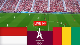 Indonesia U23 vs Guinea U23 LIVE. 2024 Olympic Games Play Off Full match - Video game simulation