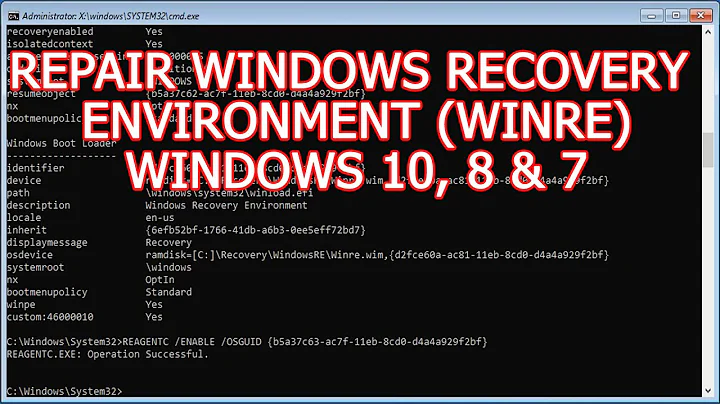 How to Repair or Restore the Windows Recovery Environment WINRE | Fix ReAgentC errors in Windows 10