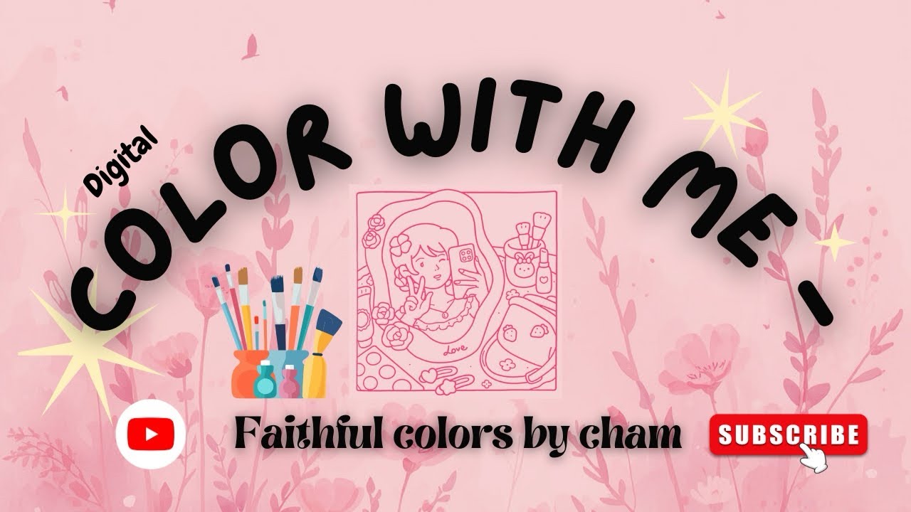 Satisfying Cute Coloring Art Timelapse ASMR 🎧 | Relaxing Digital Art for Stress Relief 