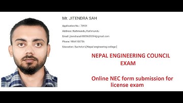 NEC liscence exam form submission process | NEC liscence exam form || Nepal engineering council