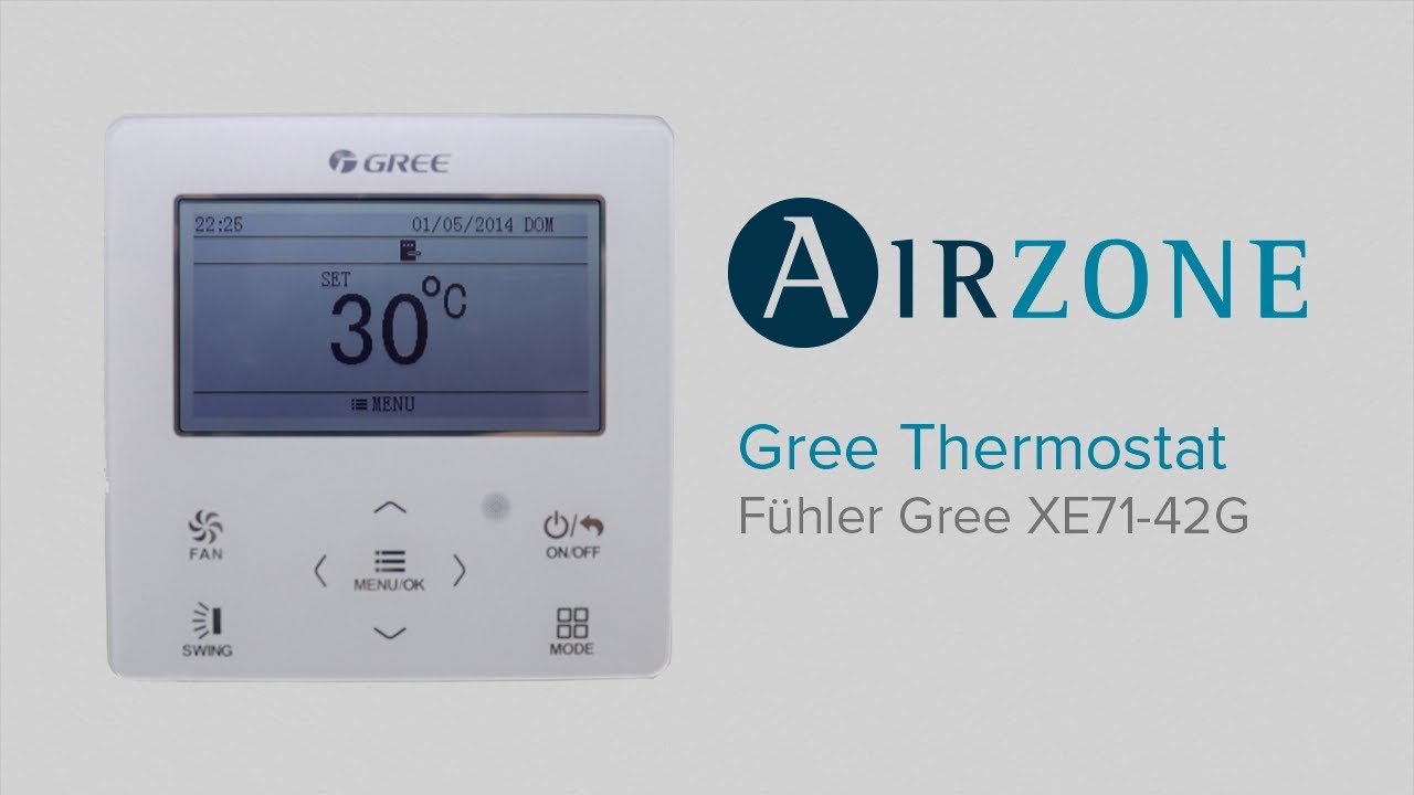 Gree Thermostat - Fühler Gree XE71-42G - Airzone - YouTube