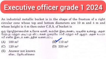 An industrial metallic bucket is in the shape of the frustum of a right circular cone whose top and