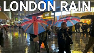 🇬🇧🌧⛈️🌂 WALKING IN HEAVY RAIN, IMMERSIVE CENTRAL LONDON STROLL: HEAVY RAIN AMBIANCE, 4K HDR