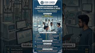 #STEMInternship #SummerResearch #InternshipNotice #CSIRIndia #CMERIInternship #StudentOpportunity