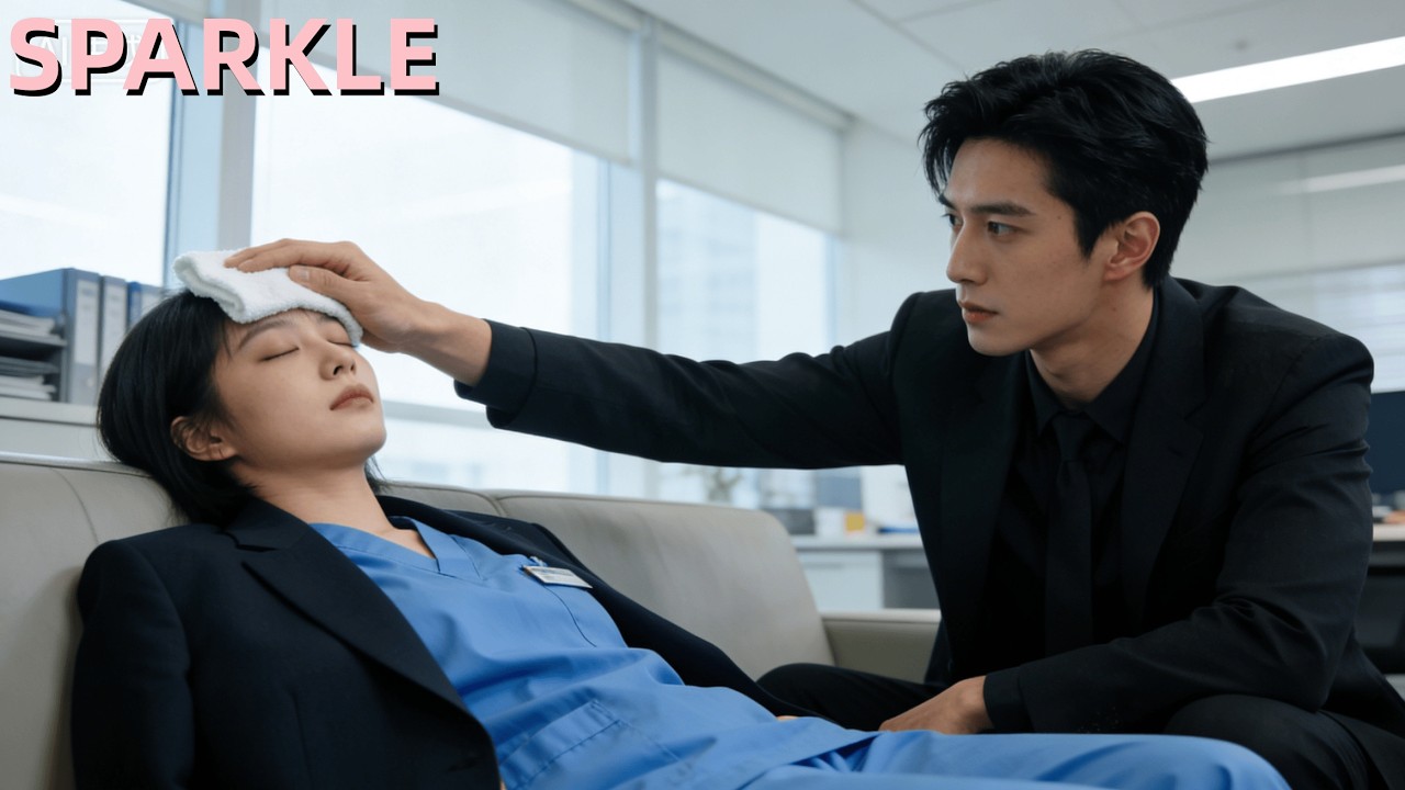 清潔工女孩發燒倒在公司，沒想到一向冷面的總裁守了她一整夜！#中國電視劇#甜寵愛情劇