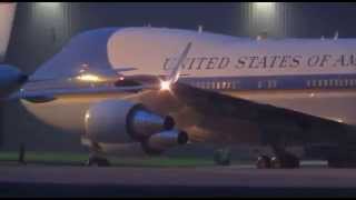 Air Force One and President Obama leaving RAF Fairford with ATC Sep 2014 by JSLees