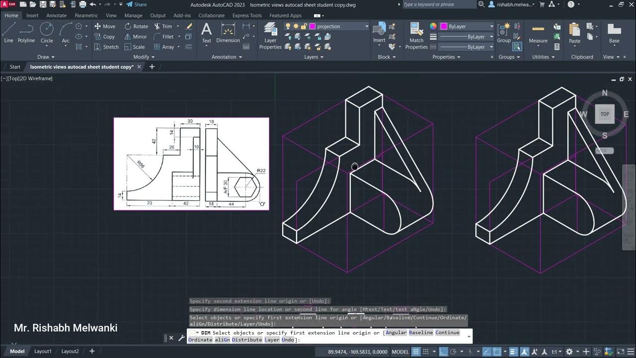 Different methods to draw hexagonal hole in Isometric view - YouTube